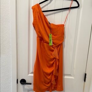 Sam Edelman Orange One-Shoulder Dress
